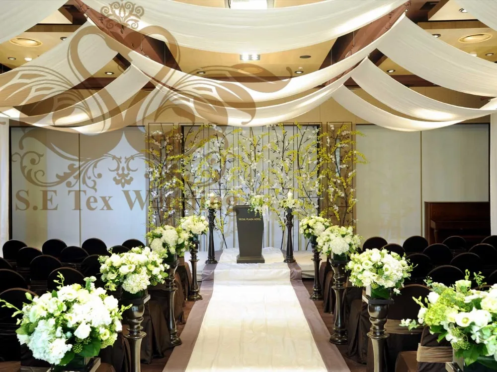 70 см* 8 м длинные белые роскошные свадебные крыши простыня Ткань навес драпировки для свадьбы Ткань украшения