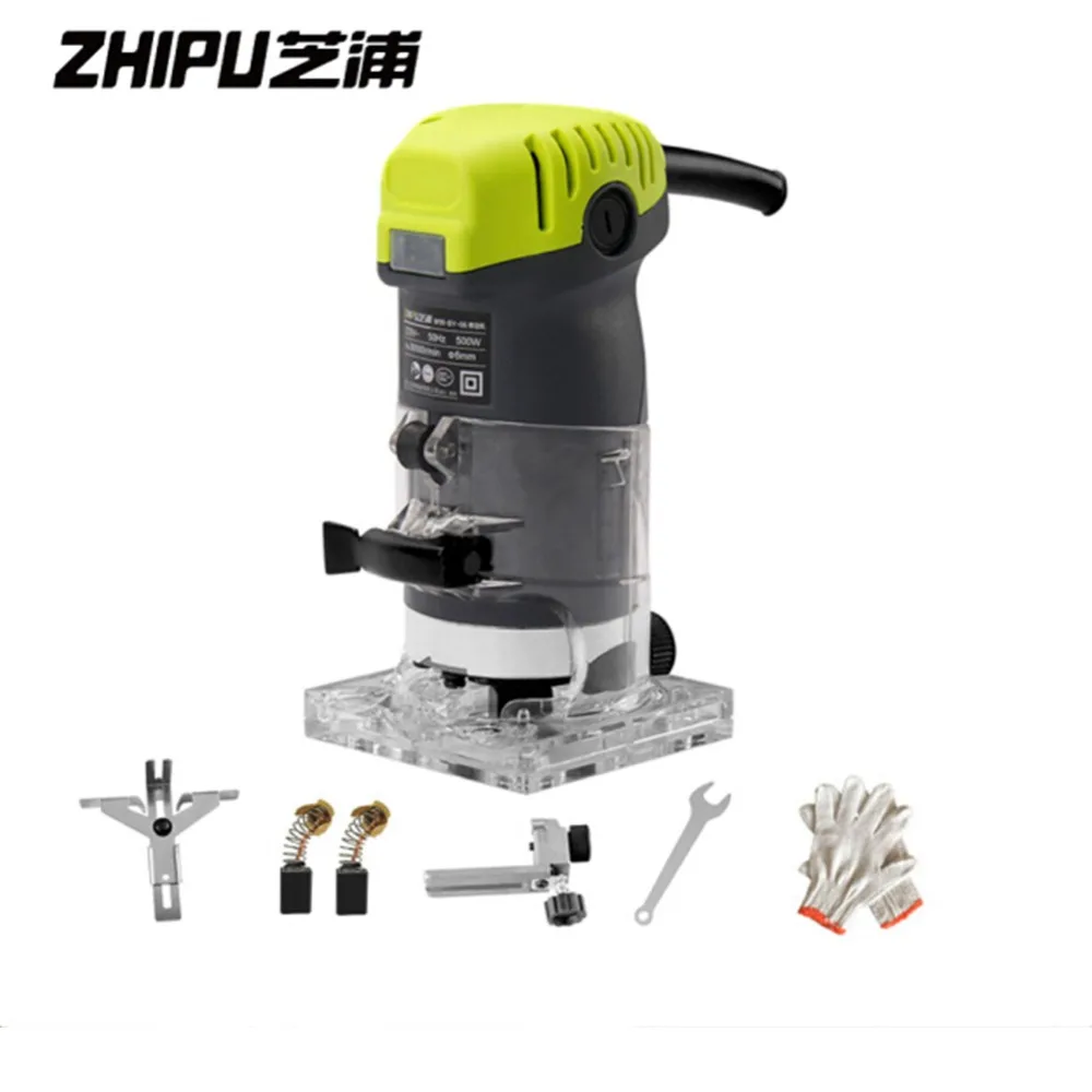 

220V 500W Wood Trim Router 1/4'' Corded Electric Hand Trimmer Wood Laminator Router Joiners for Woodworking Tools Power Tools