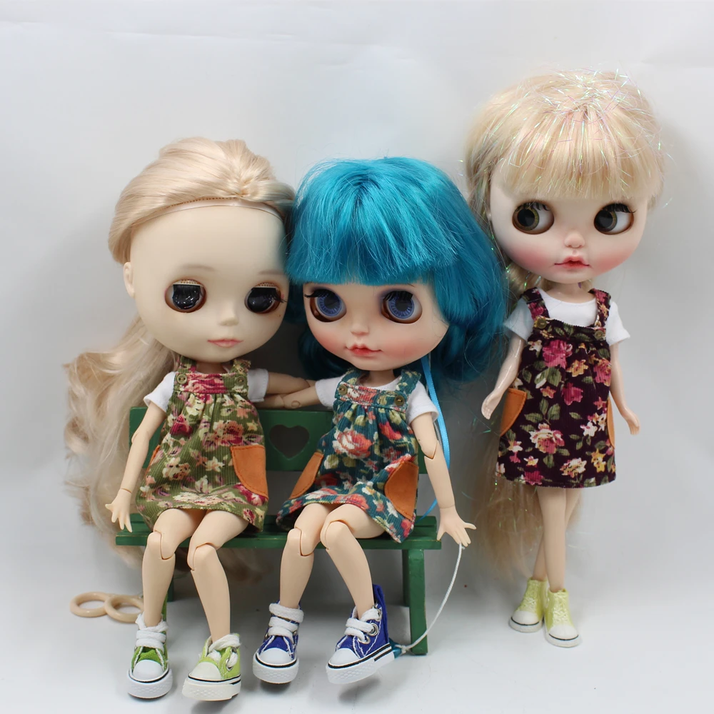 Наряды для Blyth doll платье с цветочным рисунком и белая футболка наряды вашей куклы