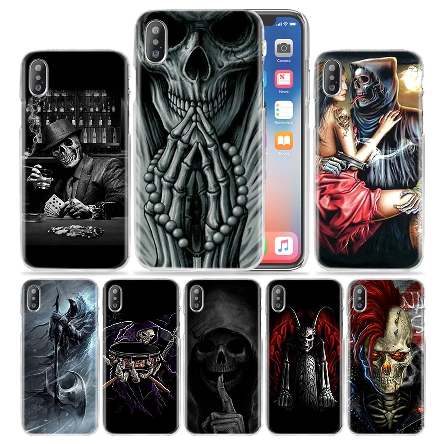 

Grim Reaper Skull Case for iPhone 11 Pro XS Max XR X 10 7 8 6 6S Plus 5S SE 5 4S 4 5C 7+ 8+ Hard PC Fundas Phone Cover Coque Sac