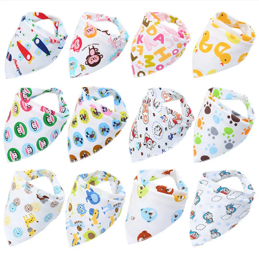 4PCS muslin cloth baby boys girls cotton bibs head scarf Burp Cloths eating clothes bavoir