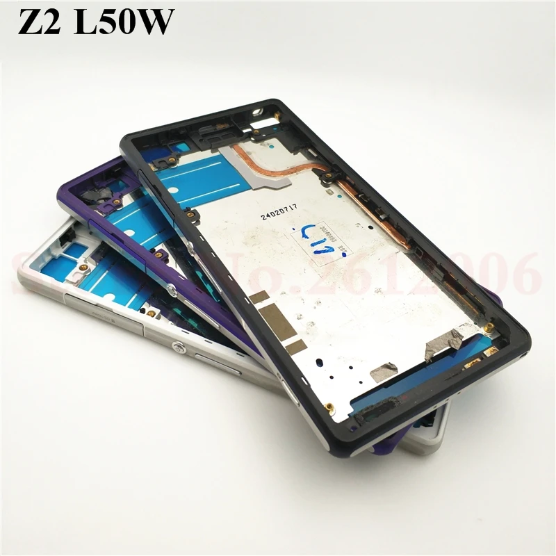 

Replacement Housing Metal Middle Frame With Dust Plug And Adhesive For Sony Xperia Z2 L50W D6503 D6502