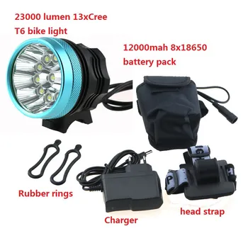 

Waterproof 23000 Lumens 13 XML T6 Led Bicycle Headlight Rechargeable 18650 Battery Bike Light Front Mountain Cycling Lamp