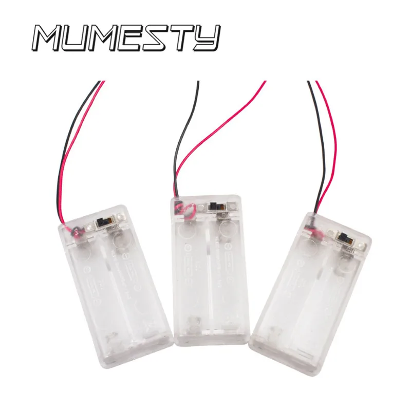 

MUMESTY 3.7V 2x 18650 Battery Holder Connector Storage Case Box with ON/OFF Switch with Cable Lot DIY Power Bank Plastic