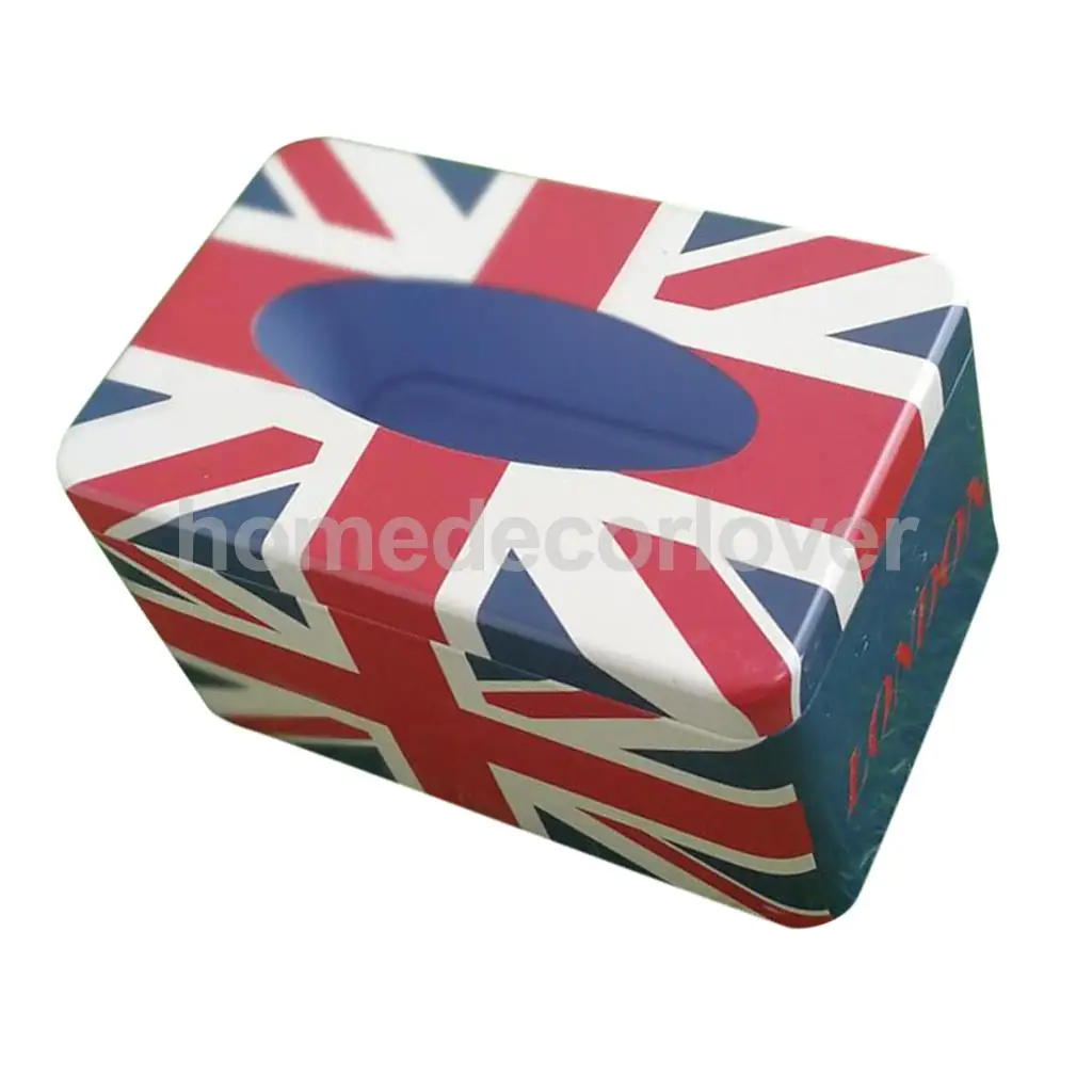 Tissue Box Cover Napkin Holder Car Paper Storage Container Tin Case Kitchen