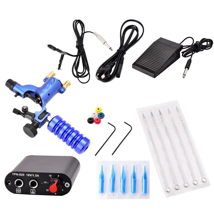 

New ATOMUS 1Set Professional Tattoo accesories Tool Completed Exquisite Workmanship Tattoo Kit Equipment Tattoo Machine Blue
