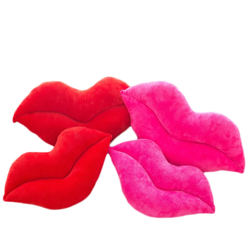 Creative Pink Red Lips Plush Cushion Funny Home Decoration Sexy Lip