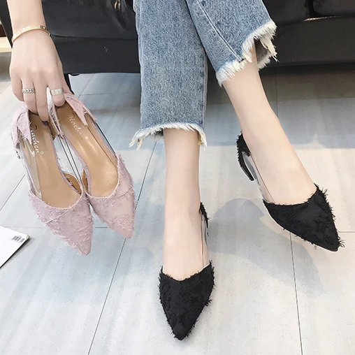 pointed flats with small heel