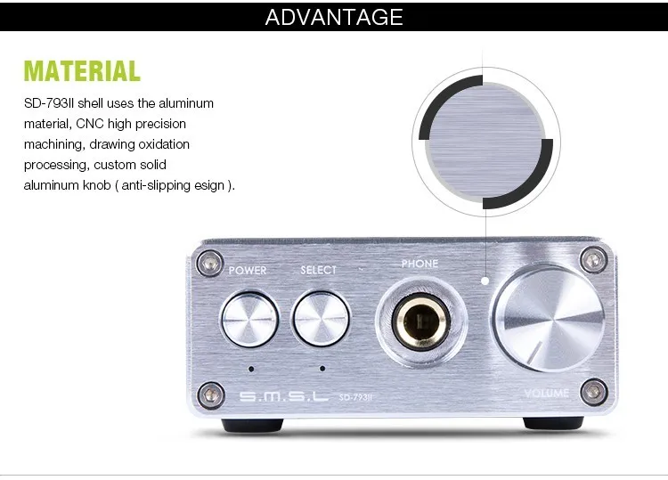 SMSL SD-793II DIR9001+ PCM1793+ OPA2134 коаксиальный/оптический SMSL DAC Выход ЦАП усилитель для наушников алюминиевый корпус черный/Slive