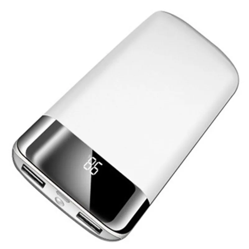 30000 мАч Внешний аккумулятор PoverBank 2 USB светодиодный Банк питания портативное зарядное устройство для мобильного телефона для Xiaomi samsung iphone XS - Цвет: Белый