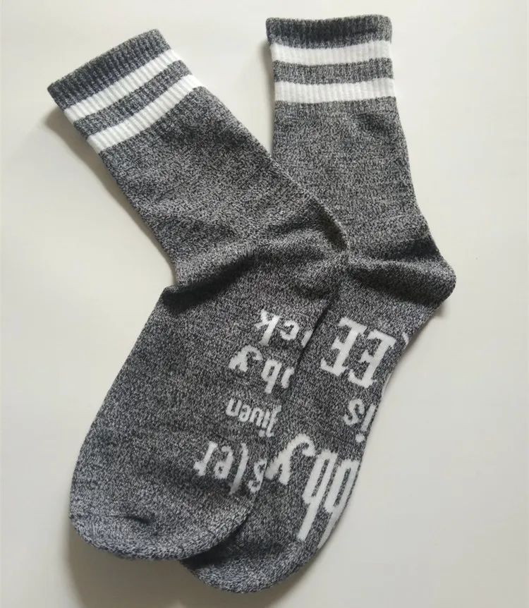 Милые носки до середины икры унисекс с буквенным принтом; носки из кареточной ткани; вязаные теплые носки; сезон весна-осень-зима; подарки - Цвет: 07