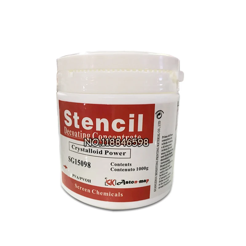 

Cleaning the Photosensitive Paste on Screen Printing Screen with Powder Stripping SG15098 Stencil Crystalloid Powder(1000G/Bot)