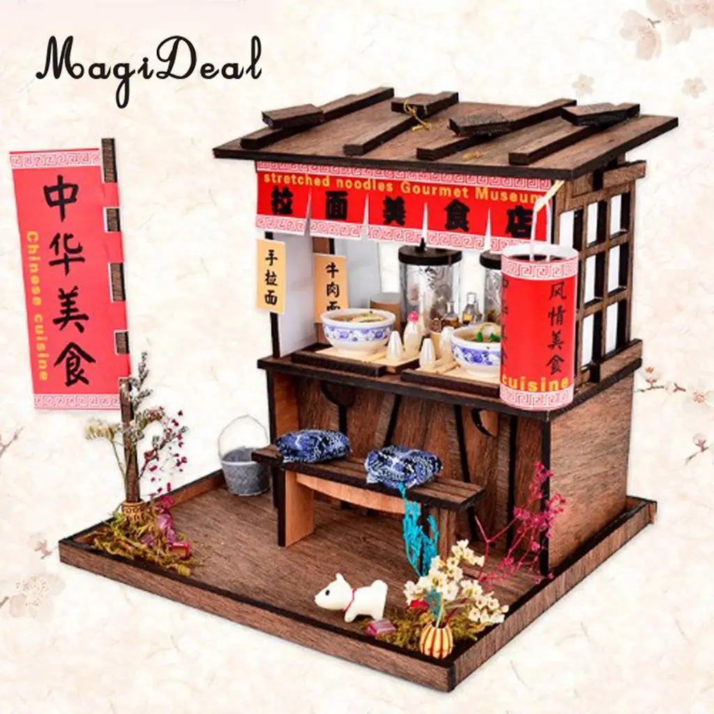1/24 DIY Dollhouse Miniature Kits with Furniture - Chinese Handpulled Noodles Shop Gift