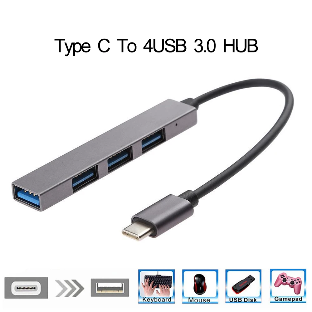 MiOYOOW USB Hub 3.0 Type-C To 4 USB Adapter Ultra-Thin Mini Portable 4-Port Hub For Macbook Pro Mobile Phone Laptop