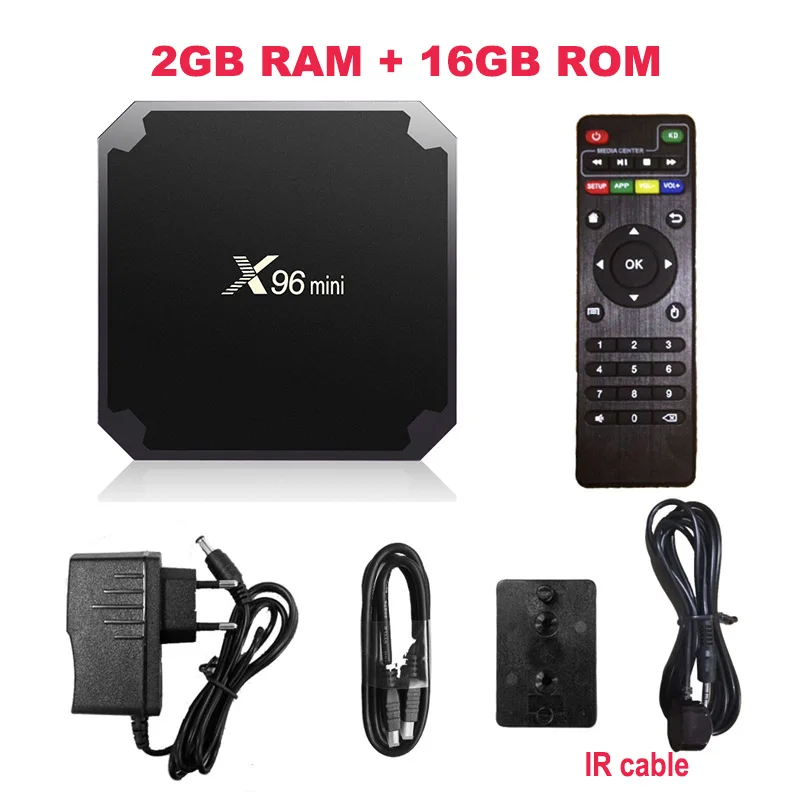 X96mini Android 7,1X96 Мини Смарт ТВ приставка android TV wifi приставка S905W четырехъядерный процессор поддержка 2,4G беспроводной WIFI медиа приставка телеприставка - Цвет: 2GB 16GB IR