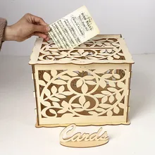 Коробка для приглашения на свадьбу День рождения украшения деревенская деревянная карточка коробка Сделай Сам коробка денег подарок для гостя