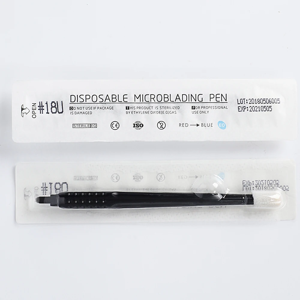 

50pcs Disposable microblading pen 18U EO Gas Sterilized 3D Micro Blade Tools Permanent makeup machine pen Eyebrow tattoo Pen