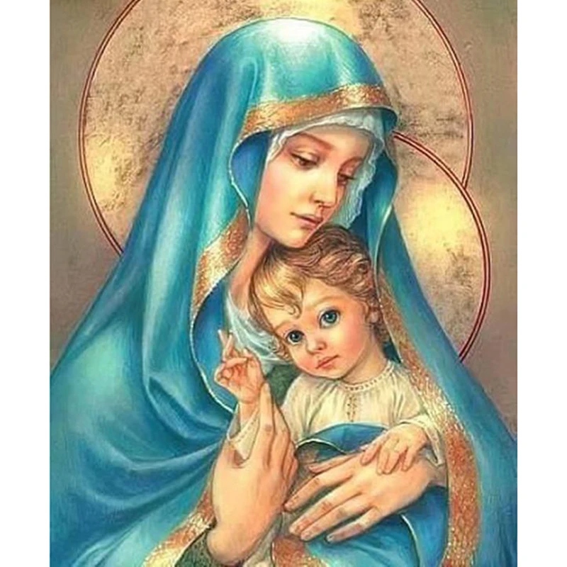 

Virgin Mary Pattern Full Drill Diamond Embroidery DIY Needlework Diamond Painting Cross Stitch 5D Full Rhinestones Home Decor