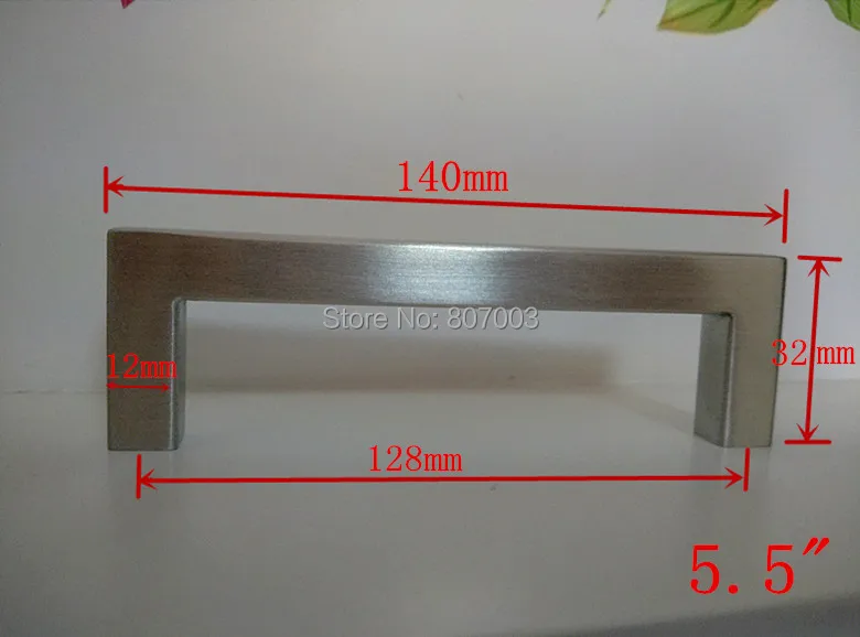

(Length:140mm)12*12mm Square Bar door handle Stainless Steel Kitchen Door Cabinet Handle Pull Knob 5.5