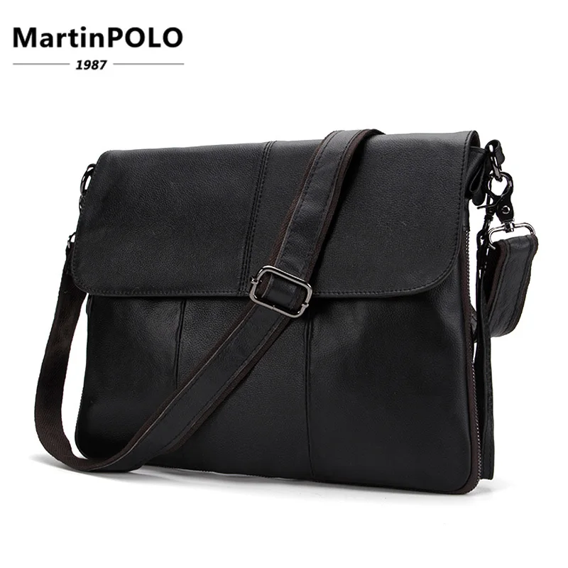 

Messenger Bag Men Genuine Leather Men Bag Satchels Solid Zipper Crossbody Bags Casual Men's Shoulder Bags Leather Clutches 8007