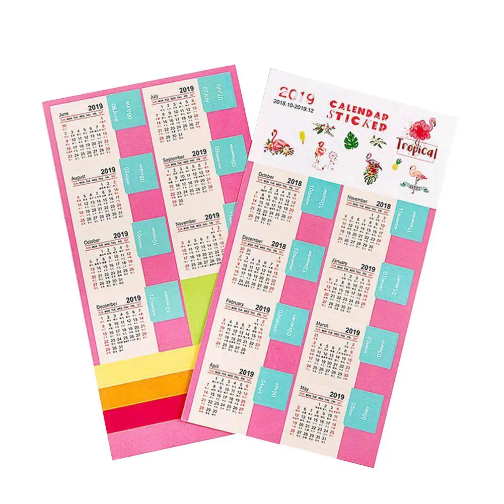 

2019 New Year Calendar Time Stickers DIY Decorative Bullet Journal Stickers for Diary Planner Notebooks Stationery Stickers