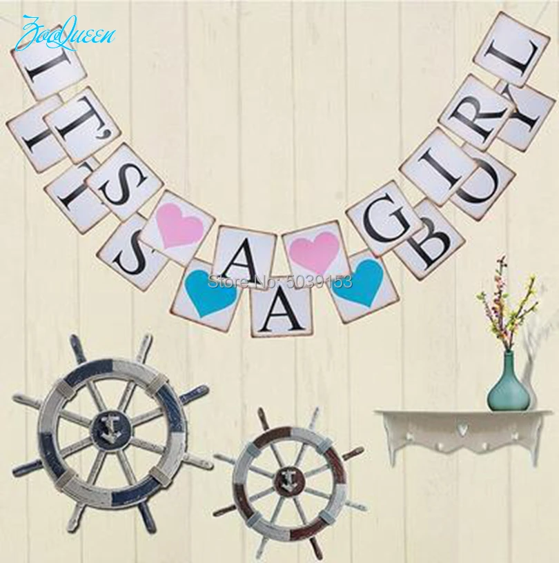 

It's a Boy Girl BabyShower Hanging Banner Newborn 1st HAPPY Birthday party decorations Pompom One Photobooth props WALL Decor