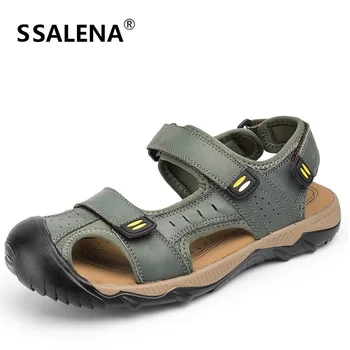 

Fashion Summer Leisure Sandals Men Beach Shoes High Quality Leather Sandals The Big Yards Men's Sandals Size 38-48 AA10294