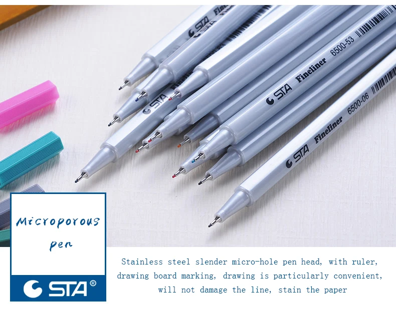 STA 26 цветов, 0,4 мм, ручка-маркер, ручка-крючок, акварельный эскиз канцелярских товаров для рисования, школьные товары для рукоделия, лайнер