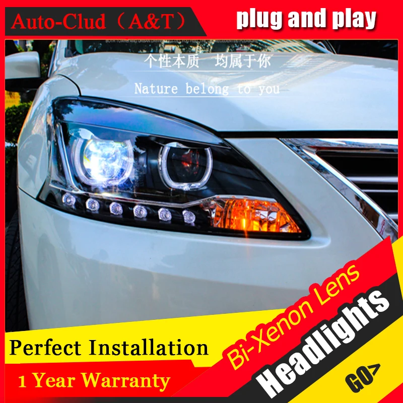 Auto Clud Car Styling for Nissan Sylphy LED Headlight Sentra LED Headlight DRL Lens Double Beam