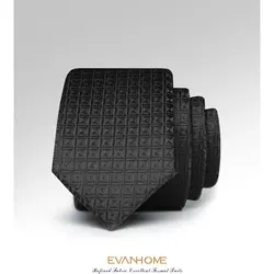 Высокое качество Для мужчин 5 см Бизнес галстук классический черный плед Галстуки для Для мужчин офисные партии галстук мода формальное