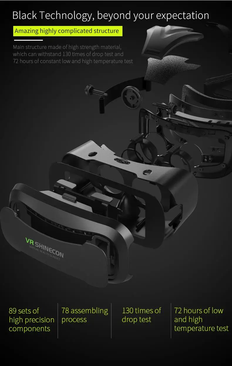 VR SHINECON SC-G02 для 3,5-6 дюймов телефон VR очки виртуальной реальности Гарнитура картонные очки шлем 3D VR шлем коробка модернизированная