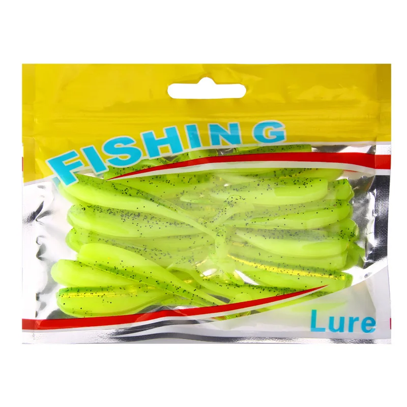 New Soft Lure Two-tone T-tail 1.9g/6.5cm 20/pcs Lure Soft Bait Wobblers Worm Fake Bait Bionic Fish Bait Fishing Gear jooyoo