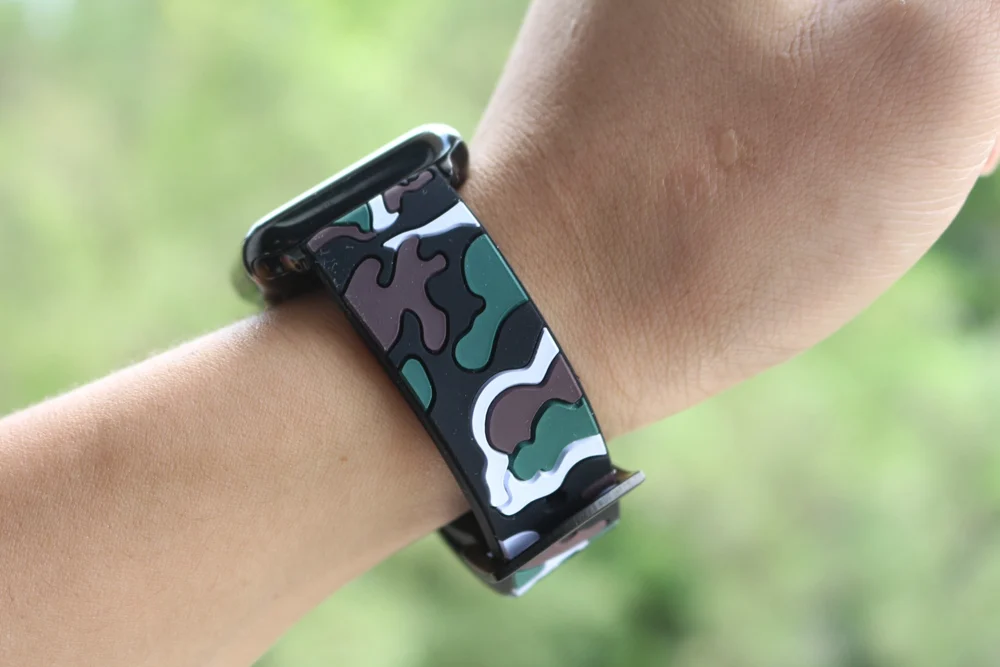 URVOI sport band for apple watch series 1 2 strap for iWatch CAMO colors Soft Silicone Replacement camouflage band with adapters29
