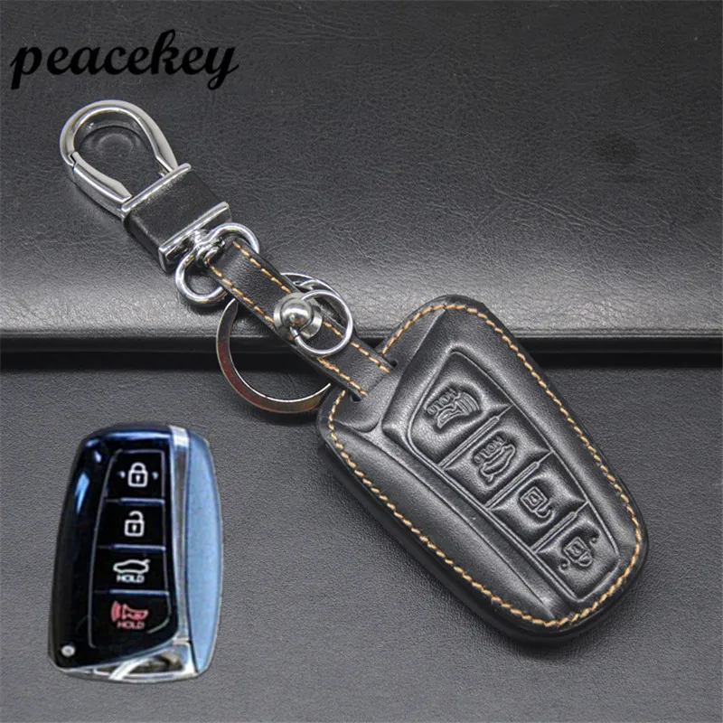 Кожаный чехол для Hyundai Santa Fe Tucson IX45 Genesis Equus 4 кнопки дистанционного управления|car key