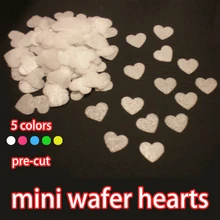Милые сердца съедобные бумажные предварительно вырезанные вафельные топперы для кексов, 500 шт, украшение для торта, съедобная бумага для украшения кексов