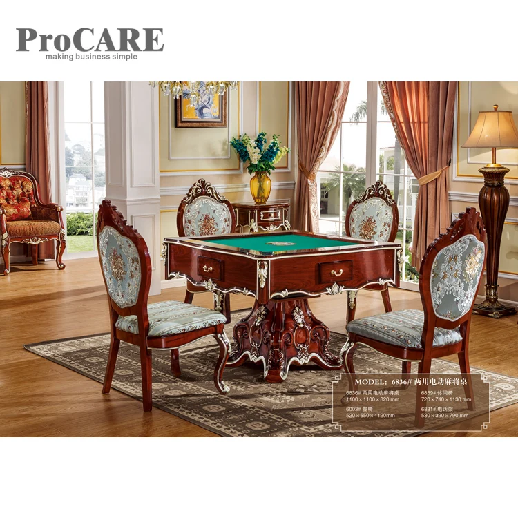 Popular used in hotel high quality luxury modern royal dining table and automatic mahjong table - 6836