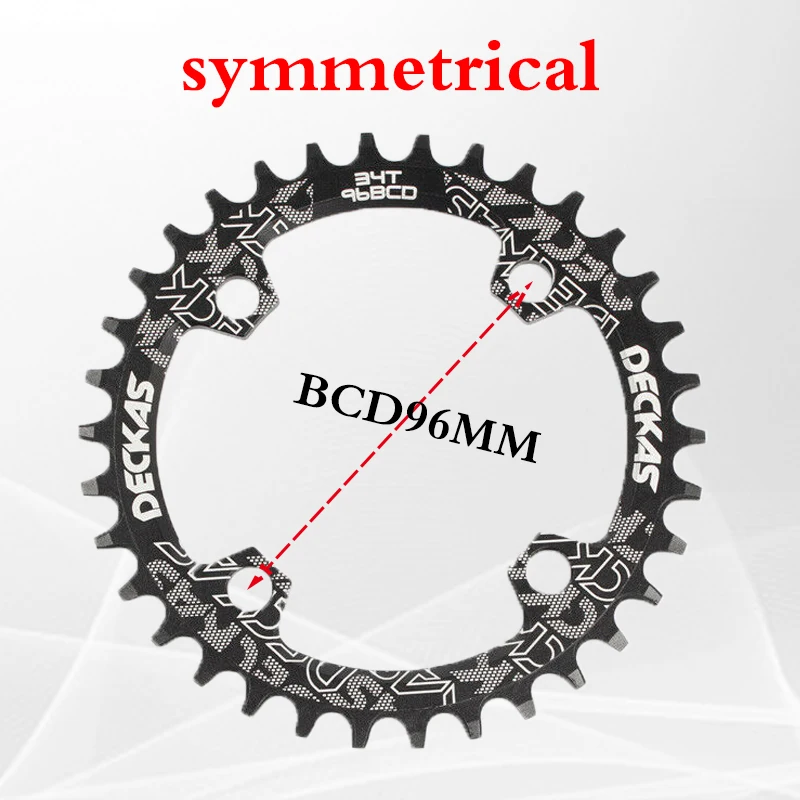 Deckas BCD 96 цепь горная/цепь для дорожного велосипеда кольцо MTB велосипеда узкий широкий 32 T/34 T/36 T/38 T симметричная цепная колесо с 4PC болт