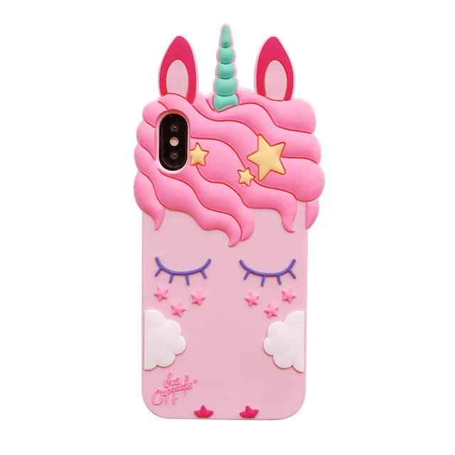 3D Fashion Cartoon Pink Unicorn Soft Silicone Case For Samsung Galaxy S6 S7 Edge S8 PIus J3 J5 J7 2016 2017 Pro Grand Prime silicone cover with s pen Cases For Samsung