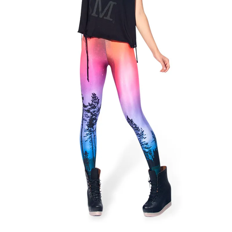 Drop ship S XL Hot Women Aurora Skye Neon Purple Leggings