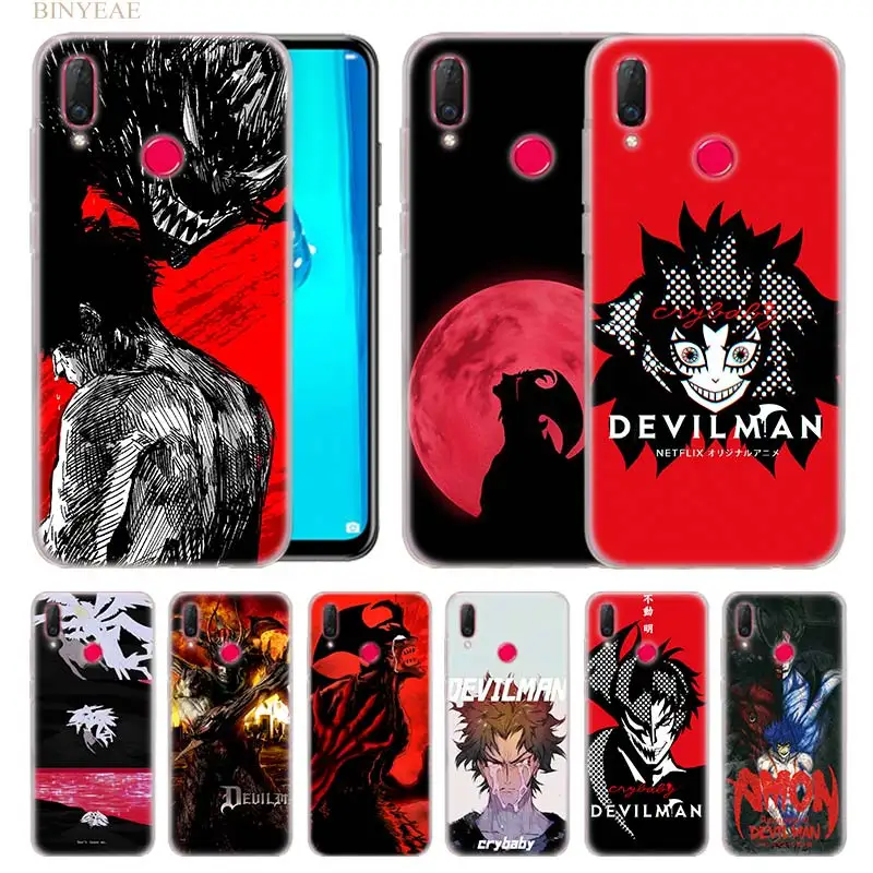 

Devilman Crybaby Case for Huawei Y9 Y7 Y6 Prime 2018 2019 Y5 Y3 2017 honor View 20 7S 7C 7A Pro Soft TPU Phone shell