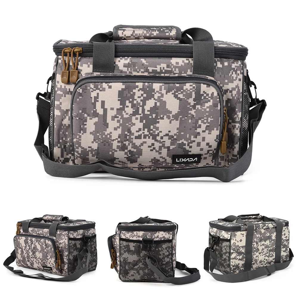 

Lixada Men Fishing Bag Canvas Multifunctional Outdoor Waist Shoulder Bag Fishing Reel Lures Storage Bag Fishing Gear 37*25*25cm
