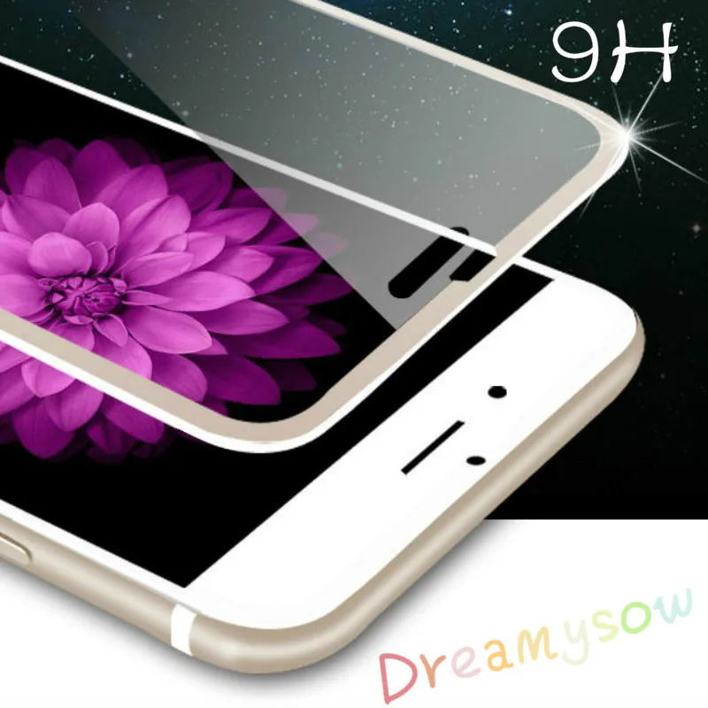 

DREAMYSOW 9H Full Cover 3D Tempered Glass For iphone 6 Plus 6S 6 Plus 7 Screen Protector Curved Round Edge Rose Gold Black Color