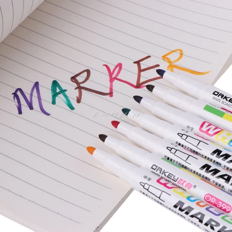 

12 Colors Whiteboard Marker Non Toxic Dry Erase Marker Sign Fine Nib Set School Supplies