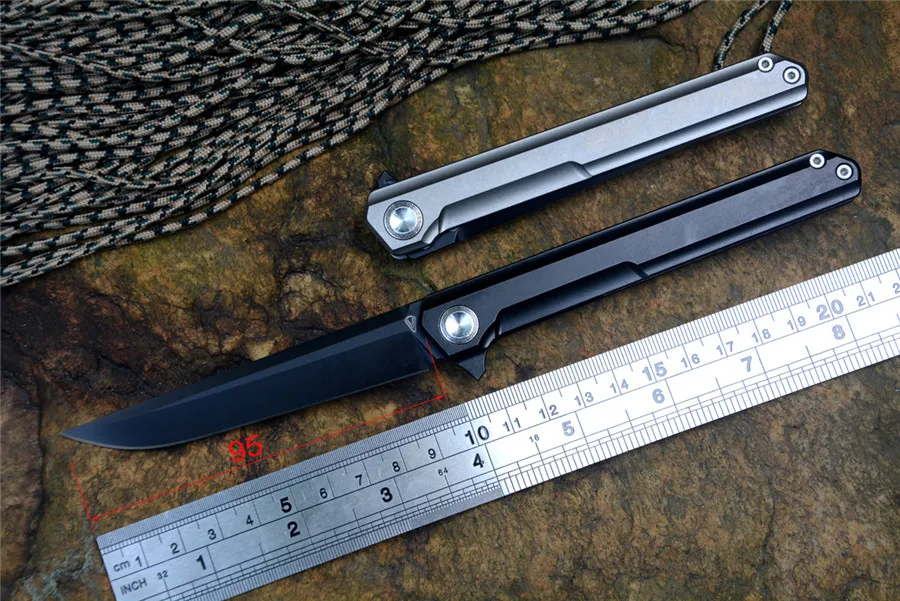 

VOUKING KNIFE TS06 Model 3.74" blade D2 stonewashed blade Titanium alloy handle with pocket clip for Hunt ,Camp ,Outdoor Gift