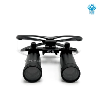 

6X Magnification Dental Loupes 45mm Field of View Flip-Up Flexible Optical Glass Loupe Dentistry