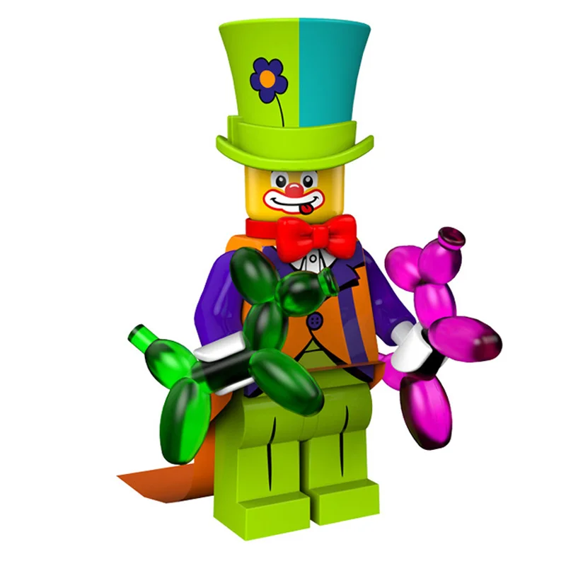 

20pcs PG1252 cowboy Fireworks boy Circus troupe clown Cactus girl Unicorn boy Catwoman Elephant girl Toys mini Legoingly figures