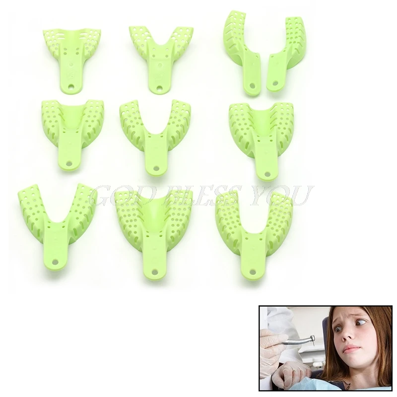 

10Pcs Dental Plastic Disposable Supply Impression Trays Perforated Autoclavable Dental Materials