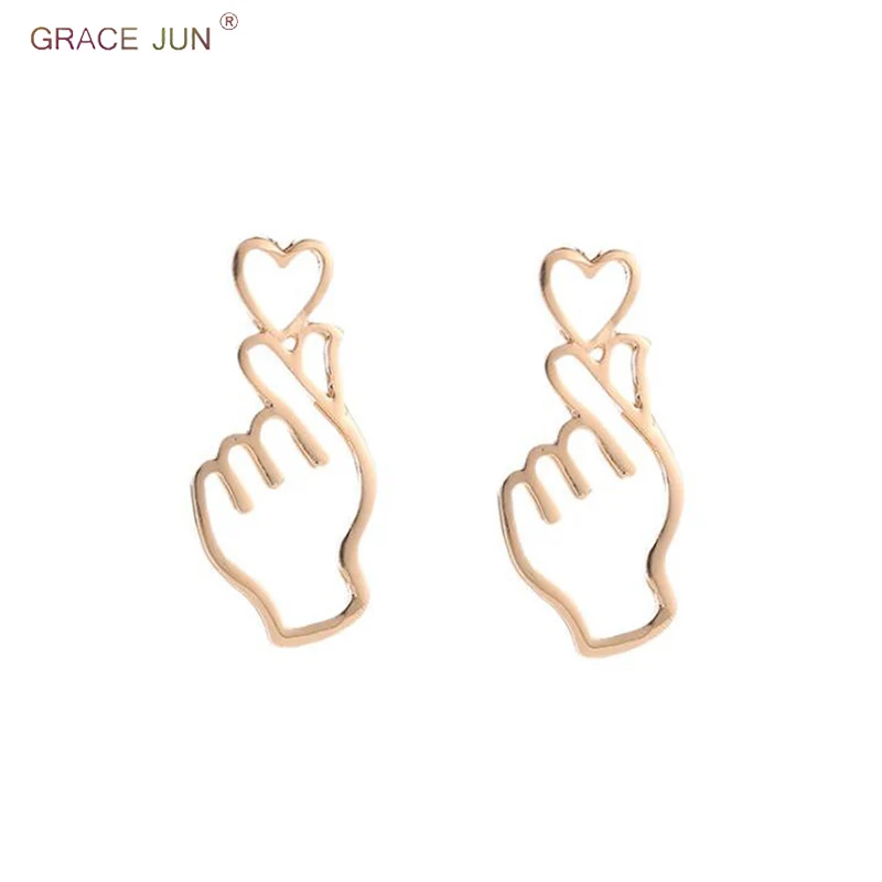 Женские серьги-клипсы GRACE JUN серьги без пирсинга в форме сердца не вызывает