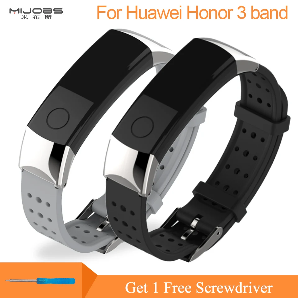 Mijobs Миланский металлический ремешок для huawei Honor 3 Band смарт часы браслет браслеты