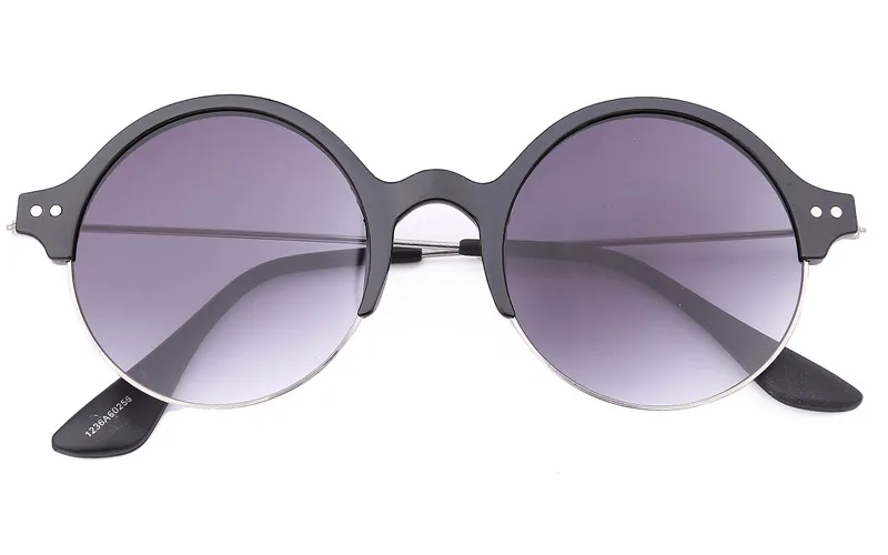

Agstum Hot Sale Semi Rim Small Round Fashion Polarized Blue Yellow Mirror Multi Lens Black Frame Sun